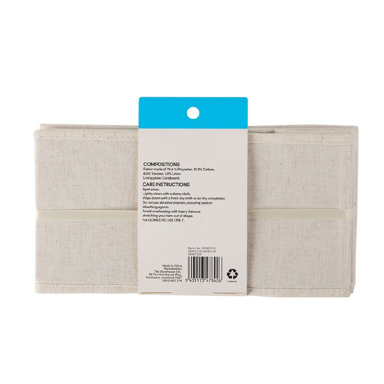 Living & Co Linen Look Draw Organiser 4 Pack Cream, , hi-res