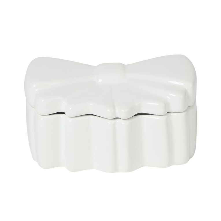 Living & Co Ceramic Bow Trinket Box, , hi-res