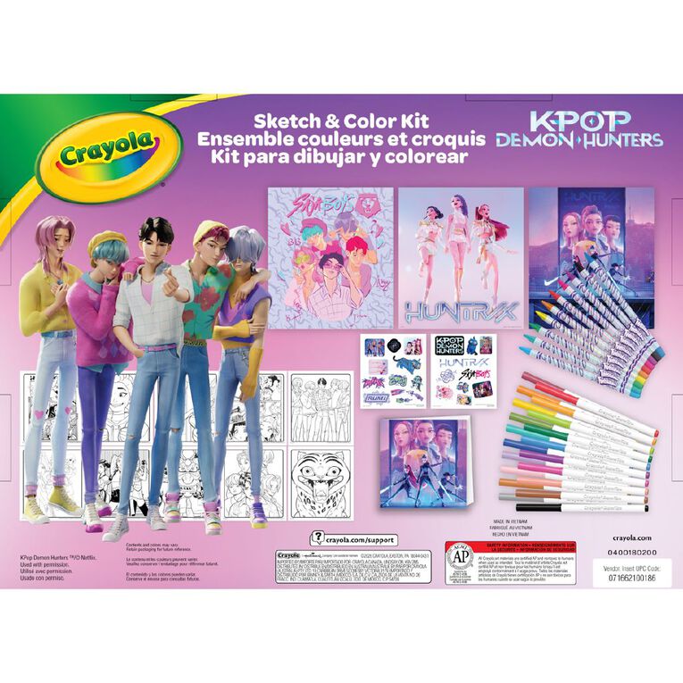 Crayola K-Pop Demon Hunters Sketch and Colour Kit, , hi-res