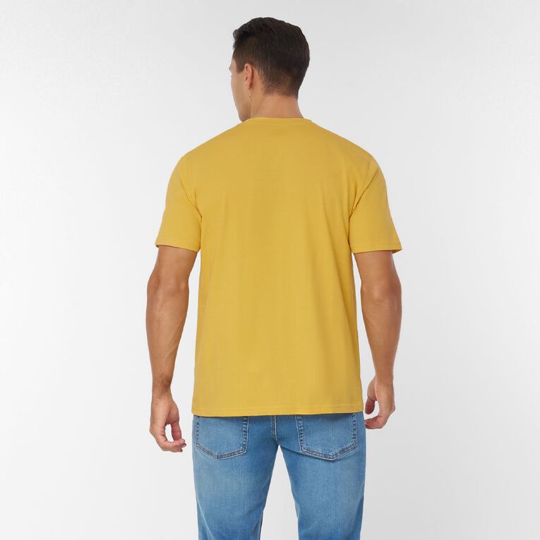 H&H Men's Regular Fit Printed Tee, Yellow Mid, hi-res