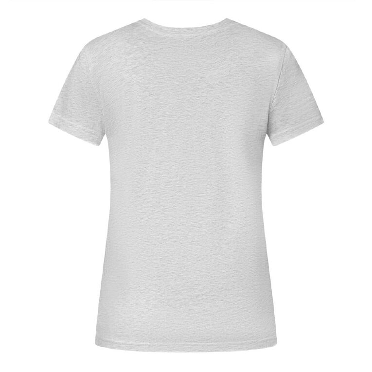 H&H Women's Short Sleeve V-Neck Cotton Tee, Grey Marle, hi-res