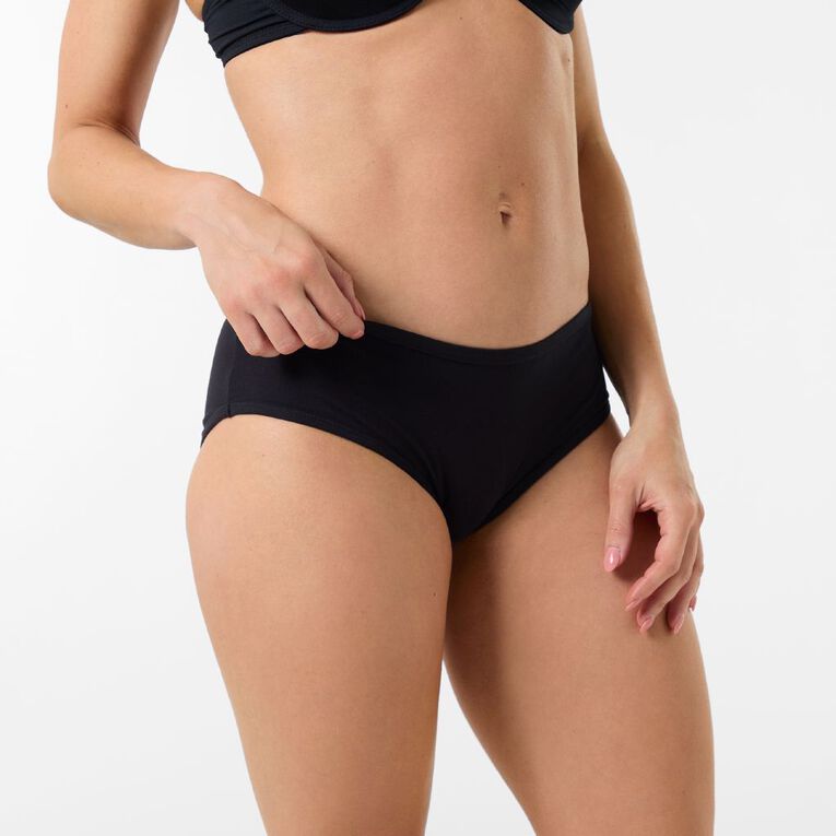 H&H Women's Cotton Comfort Boyleg Briefs, Black, hi-res