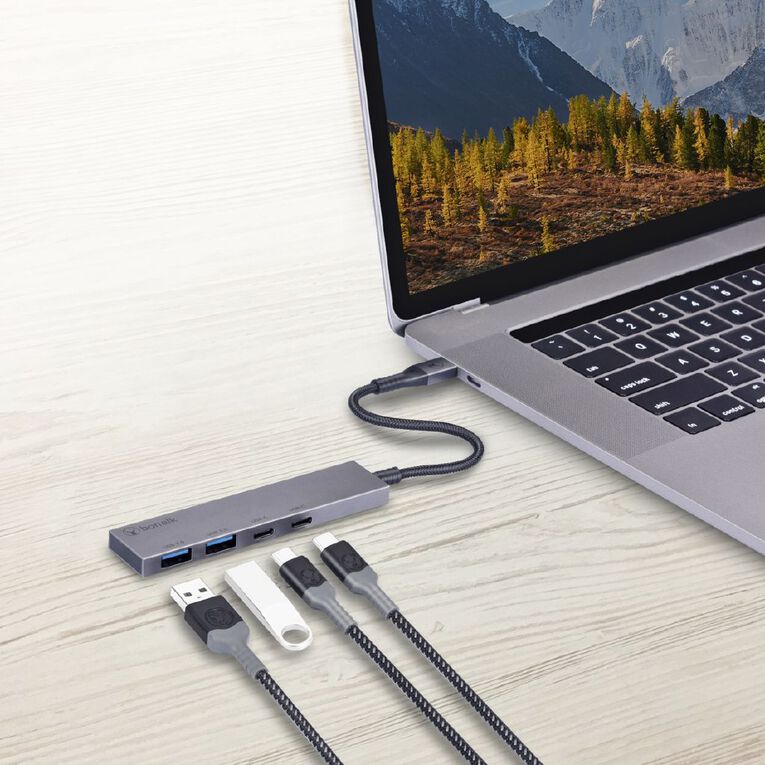 Bonelk Long Life USB C 4 in 1 Multiport Slim Hub Space Grey Grey, , hi-res