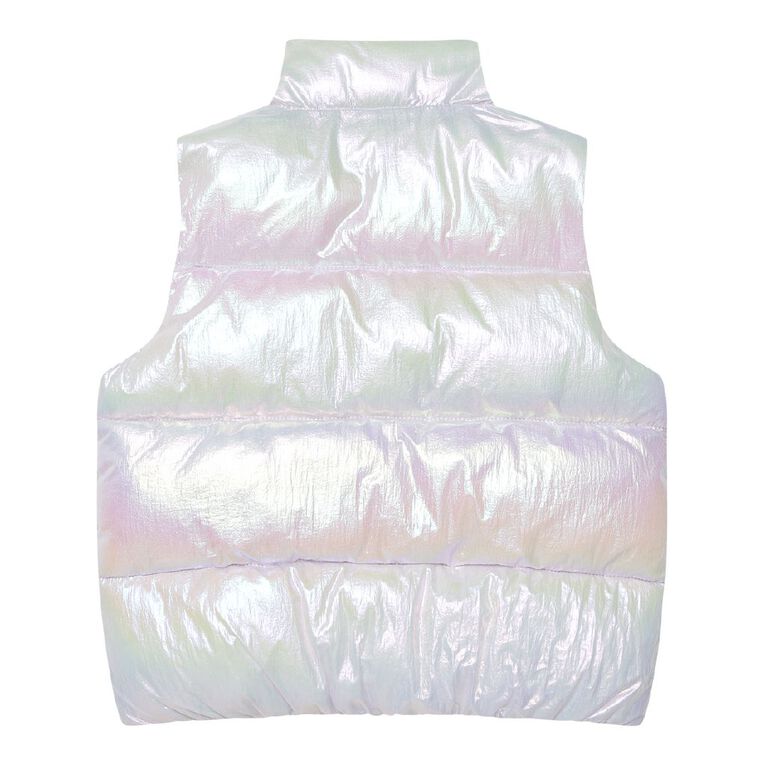 Young Original Metallic Puffer Vest, Purple Mid, hi-res