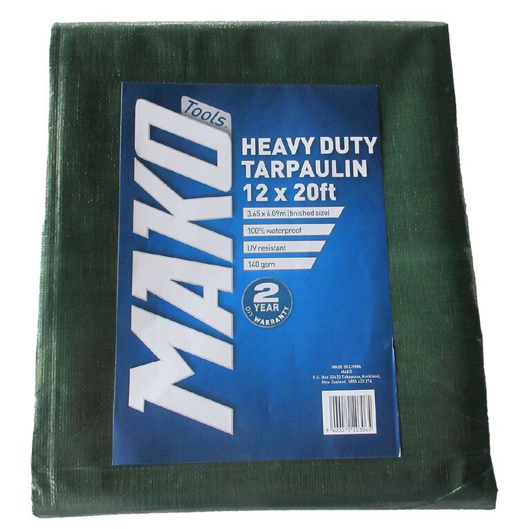 Mako Tarpaulin 140gsm 12ft x 20ft, , hi-res