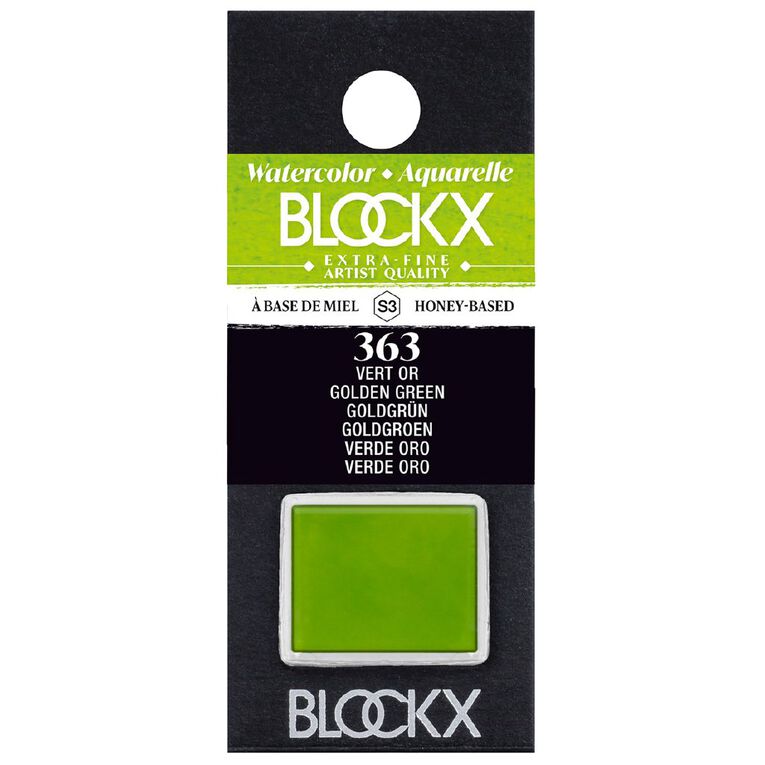 BLOCKX Watercolour Half Pan S3 363 Golden Green, , hi-res