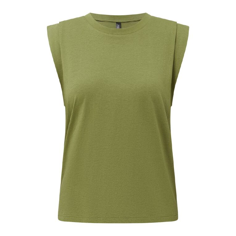 H&H Women's Relaxed Tank Top, Green Mid, hi-res