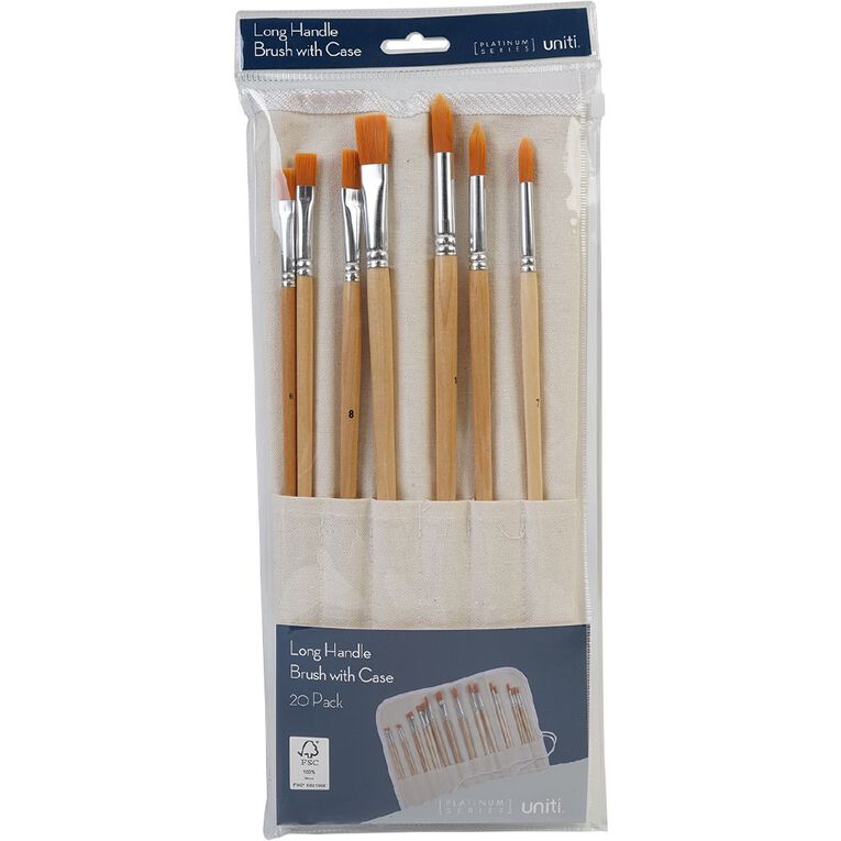 Uniti Platinum Long Handle Brush with Case 20 Pack, , hi-res