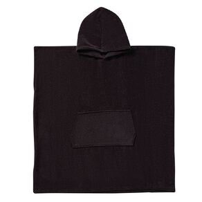 Living & Co Hooded Plain Beach Towel Black
