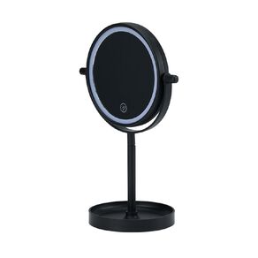 Poppi LED Round Mirror Black