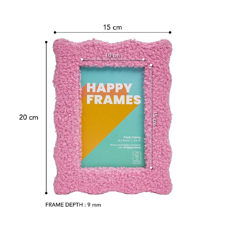 Happy Frames Fluffy Fabric 10x15 Pink, , hi-res