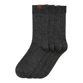 Back Country Adults' Wool Mix Ribbed Crew Socks 2 Pack