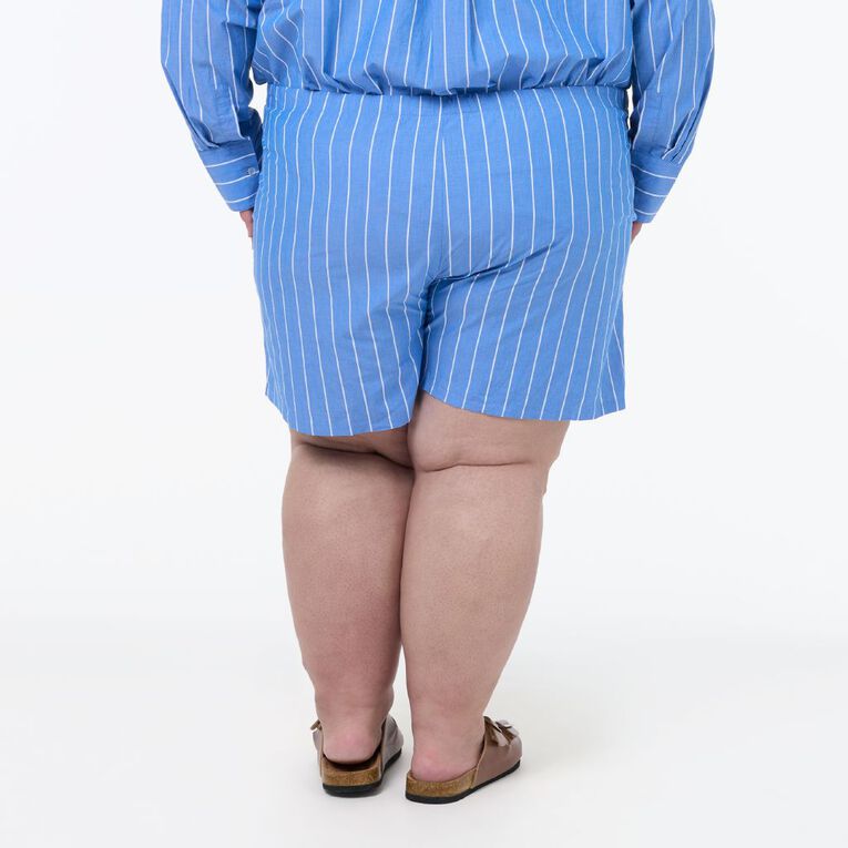 H&H Plus Women's Curve Everyday Shorts, Blue Mid, hi-res