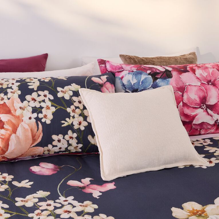 Living & Co Duvet Cover Set Washed Cotton Rosewood Multi-Coloured Queen, , hi-res