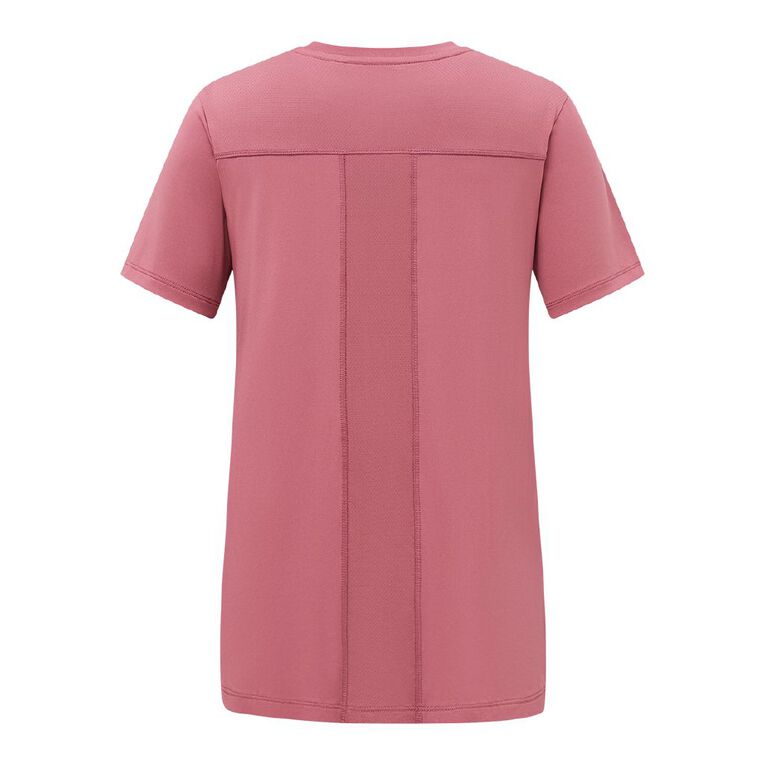 Active Intent Women's Active Mesh Panel Tee, Pink Dark, hi-res