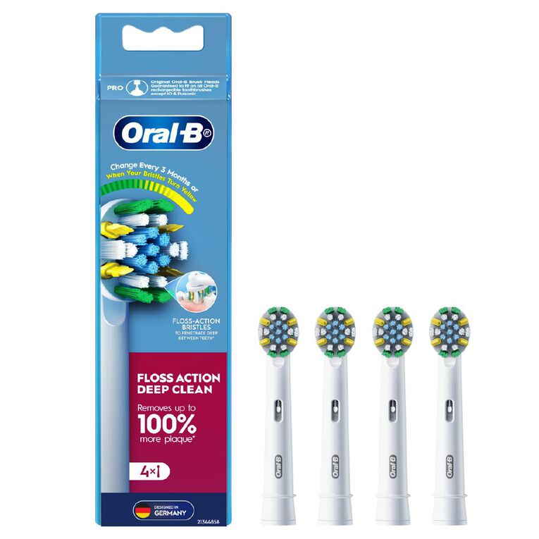 Oral-B Floss Action Deep Clean Replacement Brush Heads 4 Pack, , hi-res