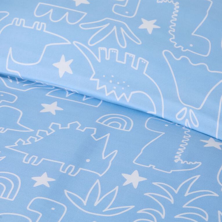 Living & Co Kids Duvet Cover Set Dinosaur Multi-Coloured Single, , hi-res