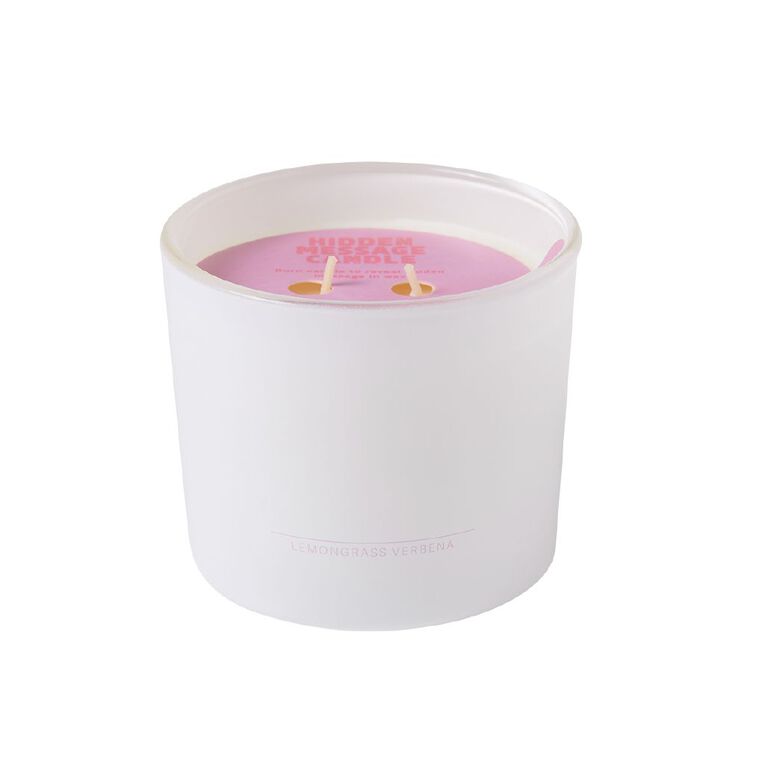Living & Co Hidden Message Candle Lemongrass Verbena 250g 250g, , hi-res