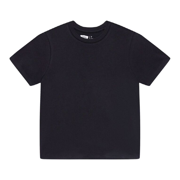 Young Original Short Sleeve Plain Tee, Black, hi-res