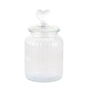 Living & Co Heart Lid Glass Jar Clear 1L
