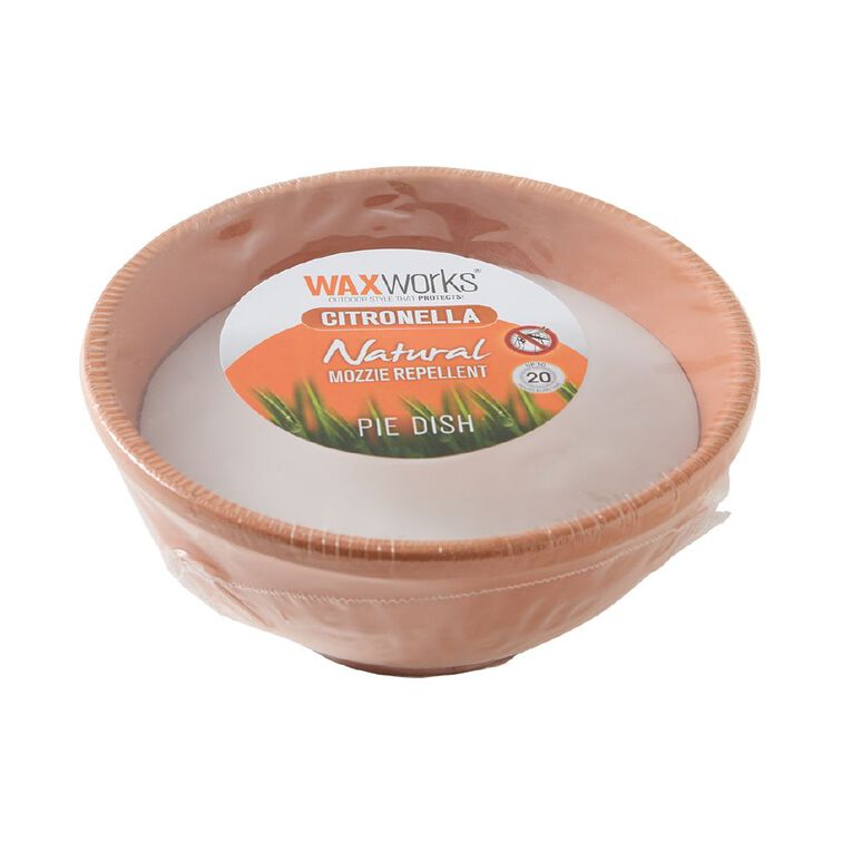 Waxworks Citronella Terracotta Pie Dish 15cm Assorted, , hi-res