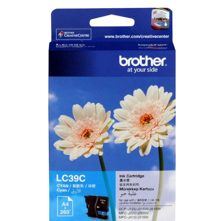 Brother Ink LC39 Cyan 260 Pages, , hi-res