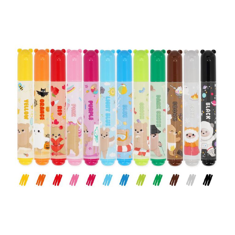 Legami Set of 12 Markers Teddy Friends Teddy Bear, , hi-res