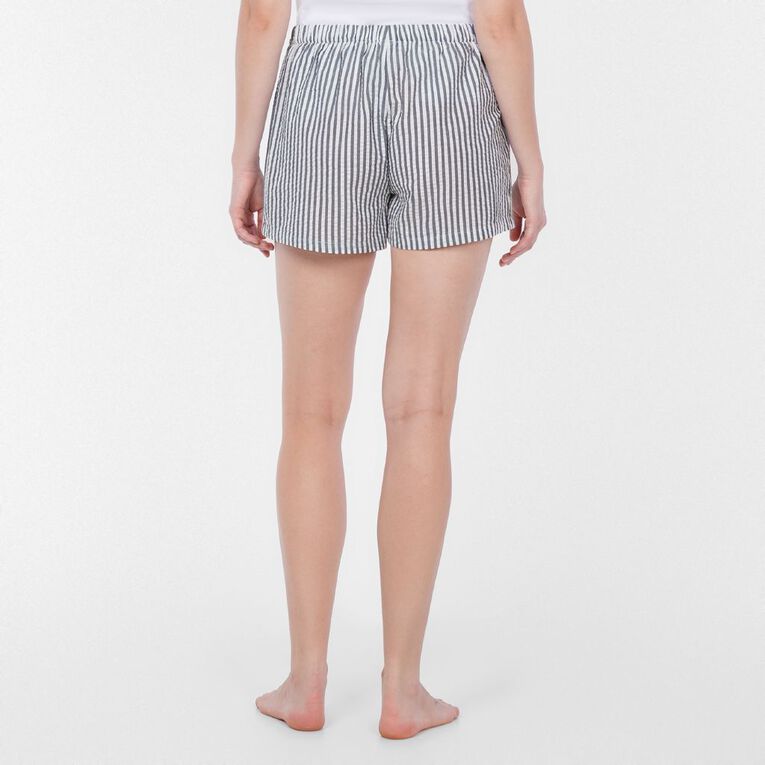 H&H Women's Seersucker Boxer Shorts, Blue Dark, hi-res