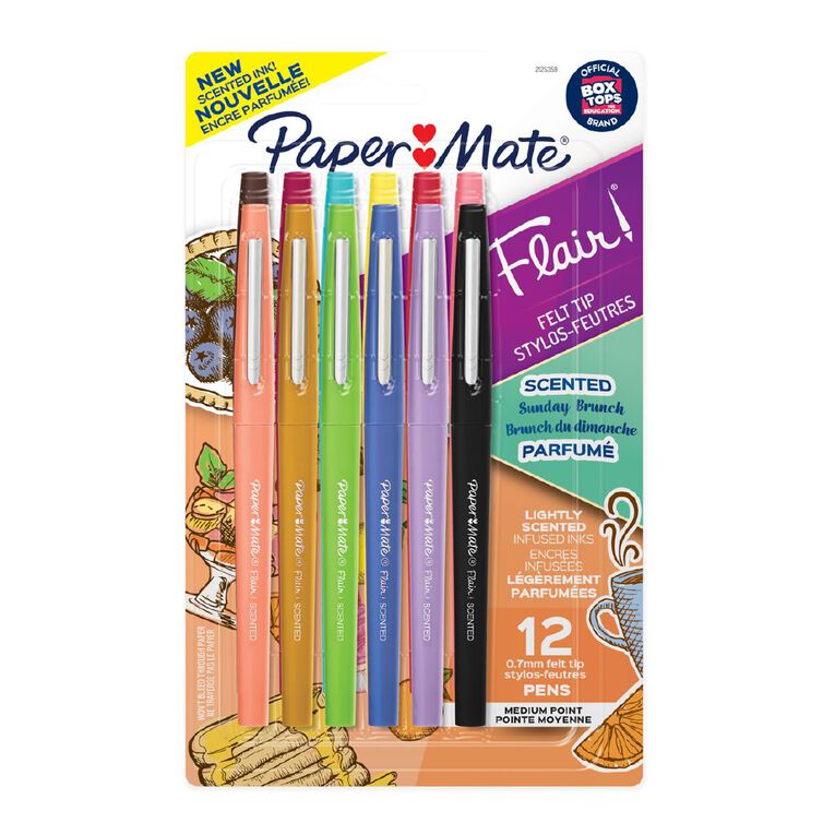 Paper Mate Flair Scented Felt-Tip Sunday Brunch Medium Point Pen 12 Pack, , hi-res