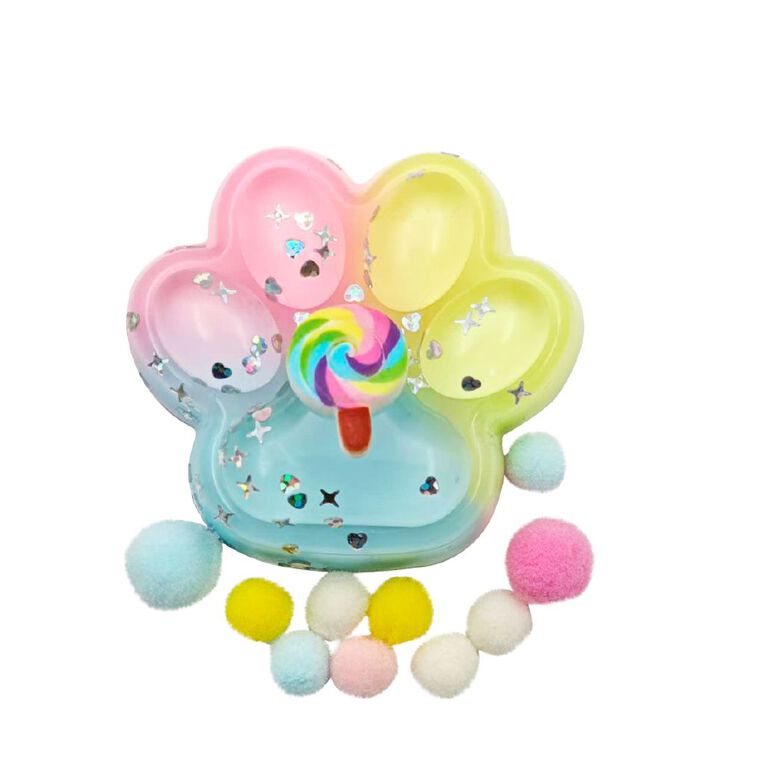 Squishy Transparent Rainbow Cat Paw, , hi-res