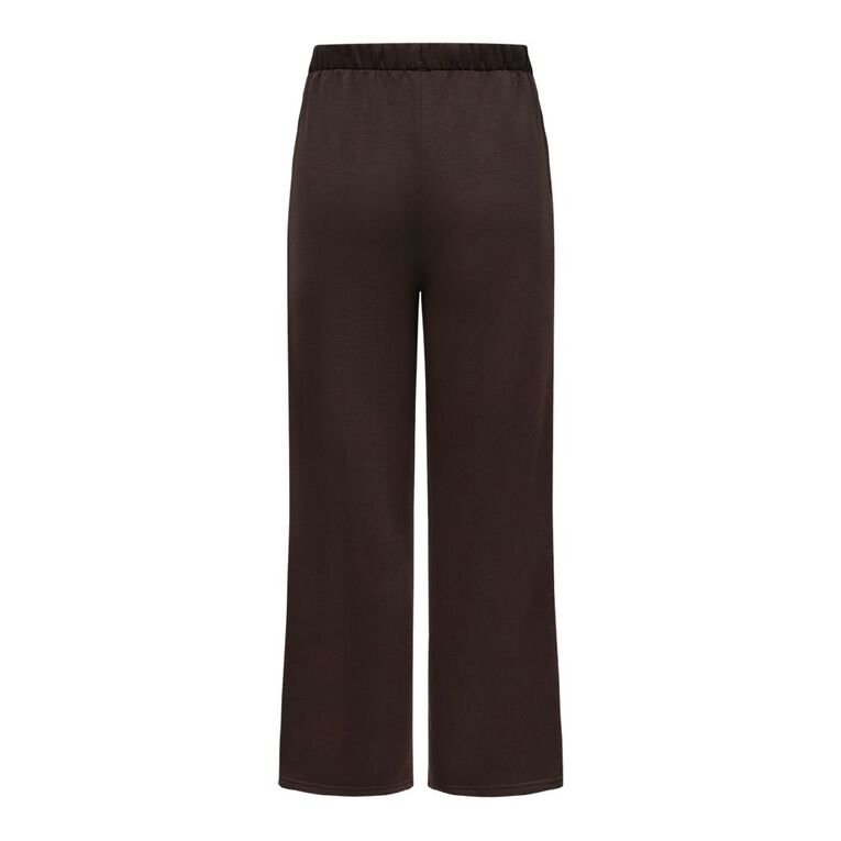 H&H Women's Wide Leg Track Pants, Brown Dark, hi-res