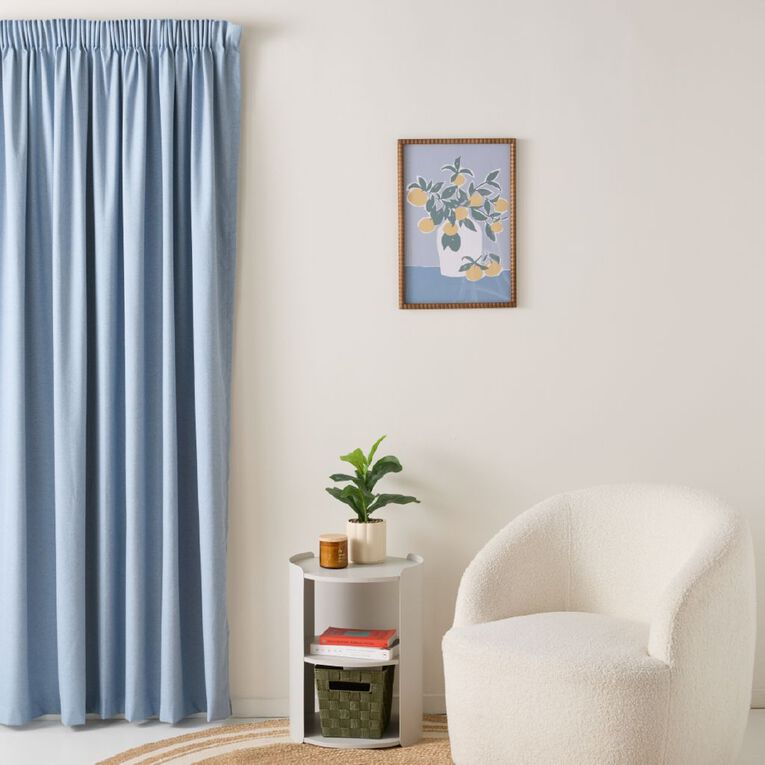 Living & Co Studio Curtains Blue Dark 230-330cm Wide/205cm Drop, , hi-res