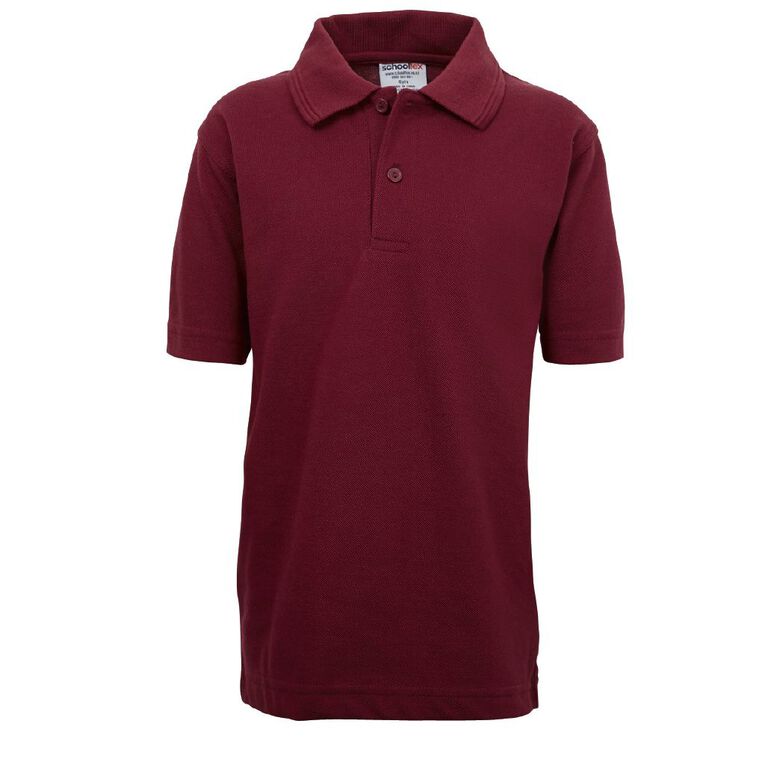 Schooltex Kids' Pique Polo, Burgundy, hi-res