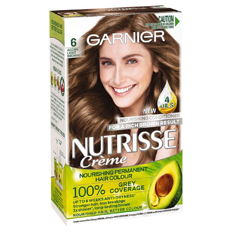 Garnier Nutrisse Permanent Creme Light Brown Acorn 6, , hi-res