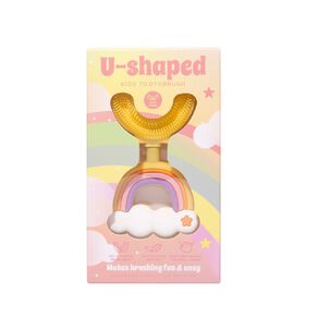 U Shaped Kids Toothbrush Yellow
