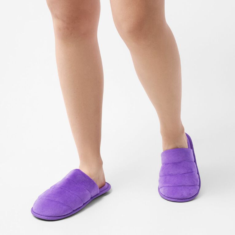 H&H Women's Puff Scuff Slippers, Purple Mid, hi-res