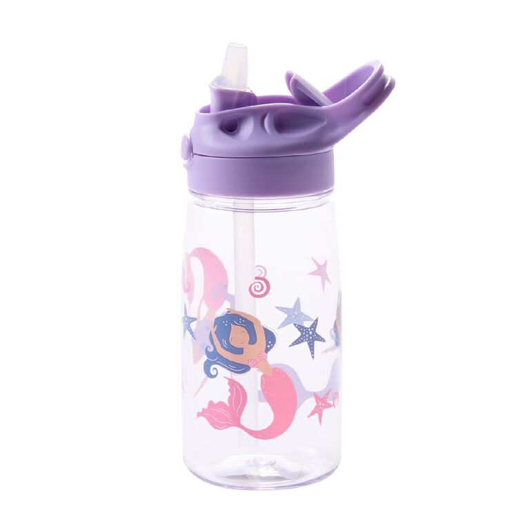 Living & Co All Over Plastic Mermaids Bottle Purple Mid 500ml, , hi-res