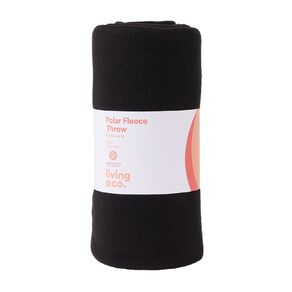 Living & Co Polar Fleece Throw Black 127cm x 152cm