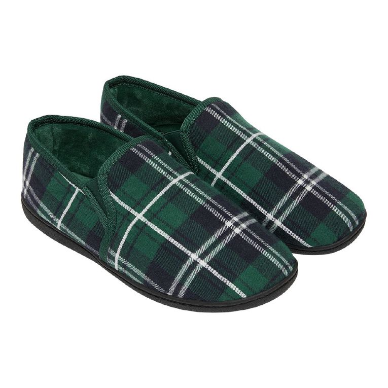 H&H Men's Charles Closed Back Slippers, Green, hi-res