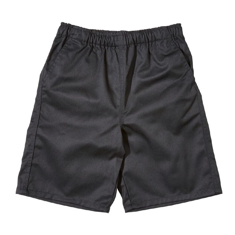 Schooltex Kids' Drill Rugger Shorts, Black, hi-res