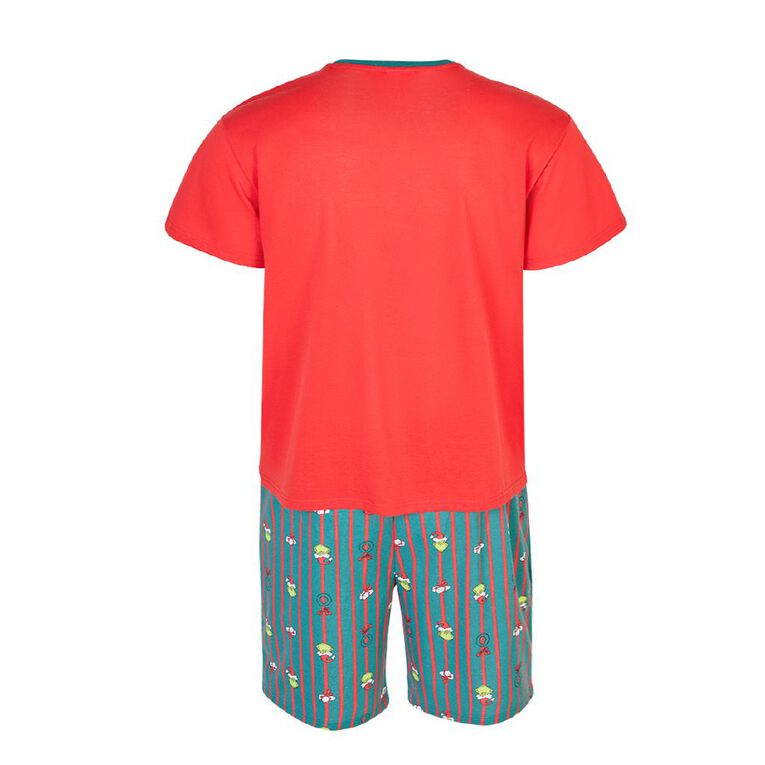 The Grinch T-Shirt and Short Pyjama Set, Red Dark, hi-res