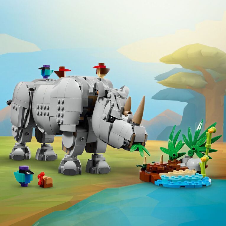 LEGO CREATOR Wild Animals Majestic Rhino With Birds 31171, , hi-res