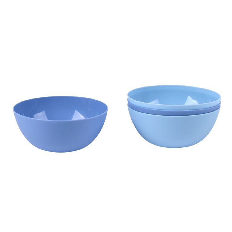 Living & Co Kids Plastic Bowls Blue 4 Pack, , hi-res