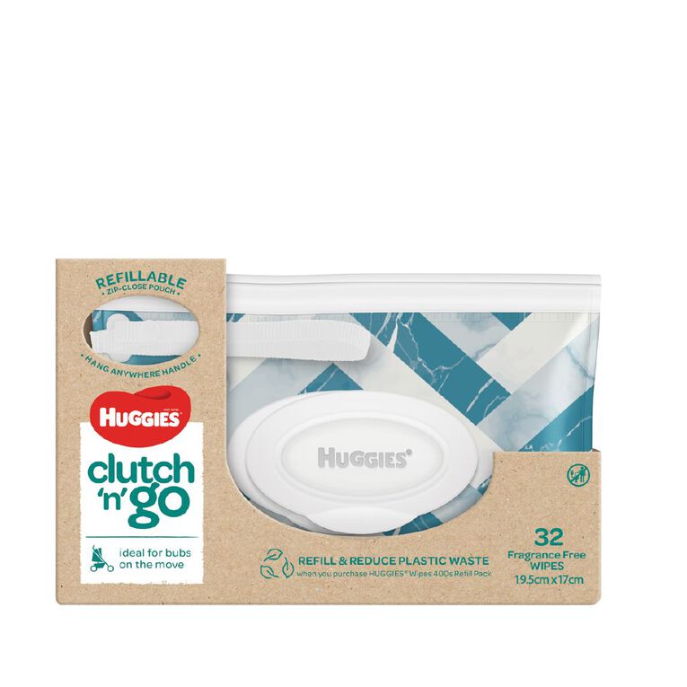 Huggies Baby Wipes Clutch Unscented 32 Pack, , hi-res