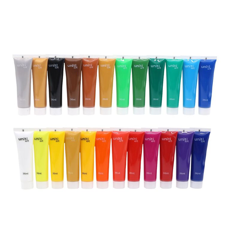 Uniti Acrylic Paints 36ml 24 Pack, , hi-res