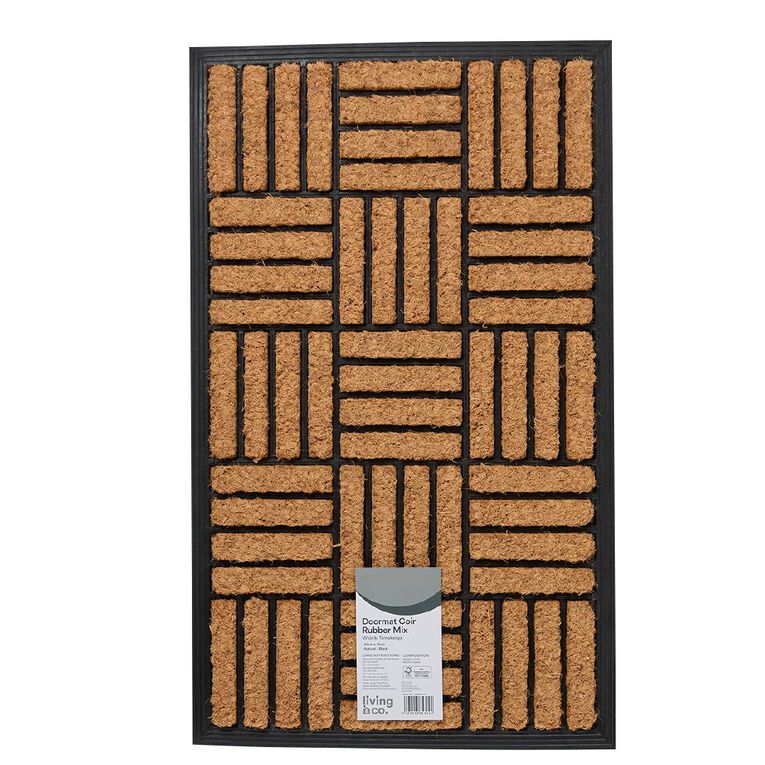 Living & Co Doormat Coir Rubber Mix 45cm x 75cm, , hi-res