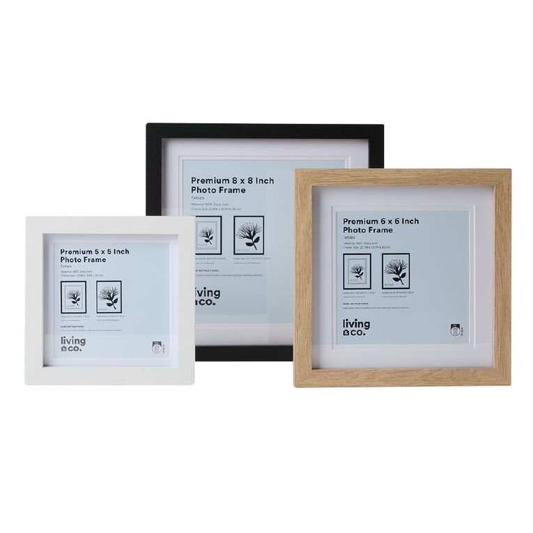 Living & Co Premium Photo Frame 8in x 8in Black, , hi-res