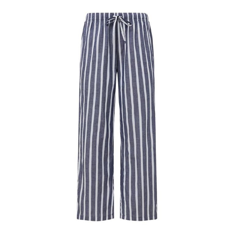 H&H Women's Woven Pyjama Pants, Blue Dark, hi-res