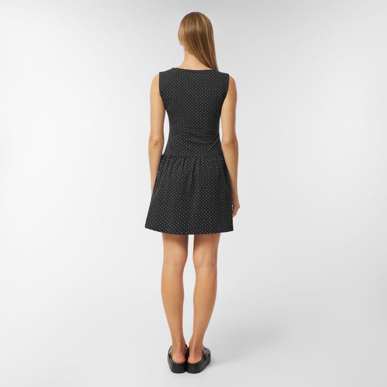 H&H Women's Boatneck Ruffle Hem Teried Mini, Grey Dark, hi-res