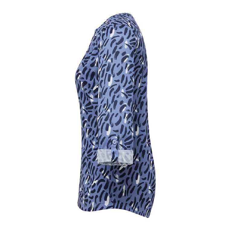 H&H Women's PB Henley, Blue Mid, hi-res